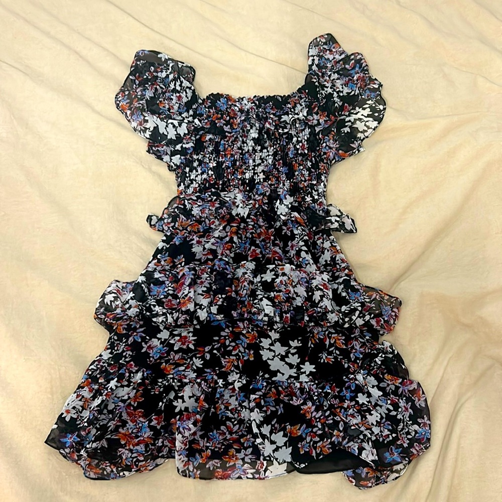 Gorgeous MISA LA ruffle off the shoulder Mini Dress